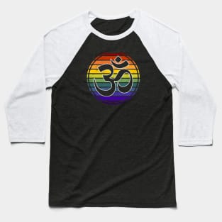 Rainbow Gay Pride Om Hindu Symbol Baseball T-Shirt